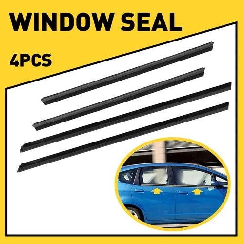 For Fit Honda Jazz 2008-2013 4x Door Weatherstrip Moulding Window Trim Seal Belt