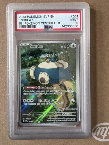 Snorlax SVP 051 - Pokemon Center 151 Stamped Black Star Promo - PSA 9 with Guard