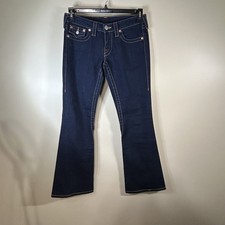 True Religion Joey Women's Low-rise Flare Jeans In A Dark Wash Size 29 USA Made