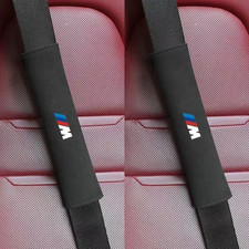 2pcs Genuine Alcantara Sport Black Seat Belt Pads For M 1 2 3 4 5 6 7 8 X Series