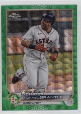 2022 Topps Chrome Green Wave Refractor 74/99 Michael Brantley #34 6ns