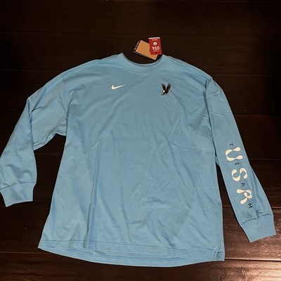 Nike Team USA Long Sleeve TShirt Womens Size Medium Blue Eagle Loose Fit NEW
