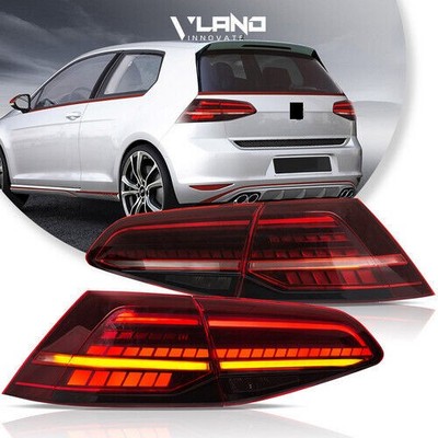 Set VLAND LED Tail Lights For 2014-2019 VW Golf 7 MK7 GTI MK7.5 Red W/Sequential
