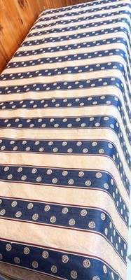 6 Yd Blue And Gold Upholstery Fabric 52 In Wide Medallion Pattern Continuous...