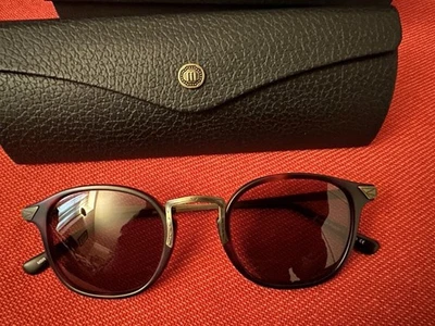 Lunettes De Soleil MATSUDA M2808H, Marron Dorée Gravé M2808H Made In Japan - Photo 1/4