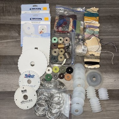 Braiding Discs-Thread- Bobbins - Rings & More Huge Craft Supplies Over 100 PCs