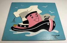 Playskool 330-8 Tugboat Vintage Wood Tray Puzzle 14 Piece Complete MCM 1960s