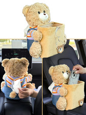 Cute Car Trash Can With Tissue Holder Teddy Bear Tissue Box Console Stuffed Anim