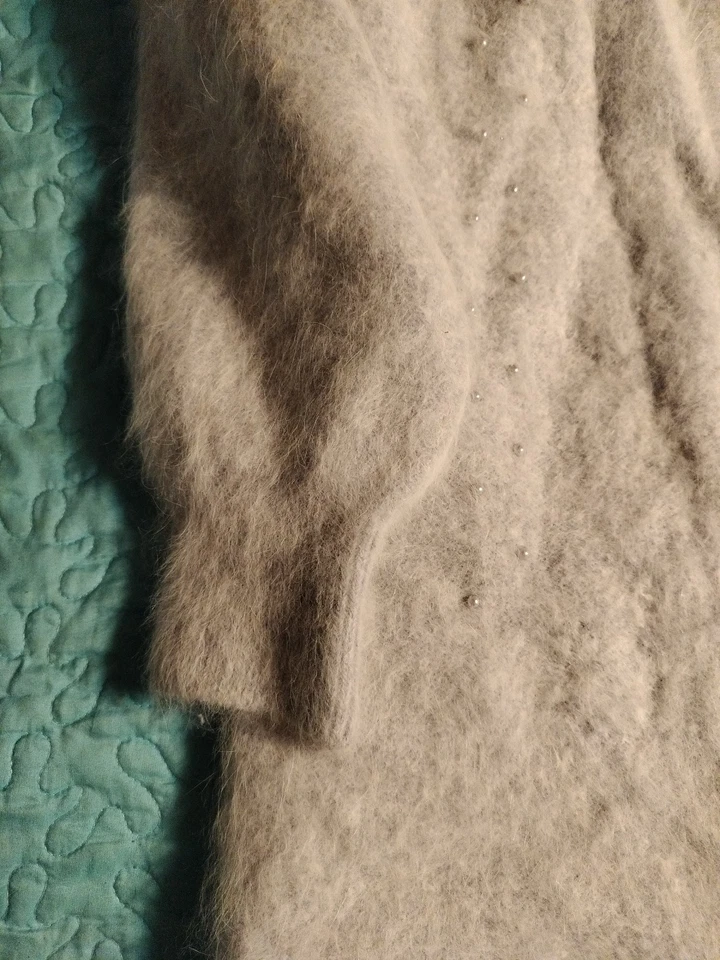 Chaqueta Suéter Vintage Lee Sands Angora Mezcla Conejo Talla Única Plus Gris Foto 2 de 4