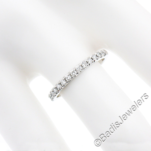 NEW Classic 18k White Gold 0.25ctw Round Prong Diamond 2.2mm Wedding Band Ring - 第 4/8 張圖片
