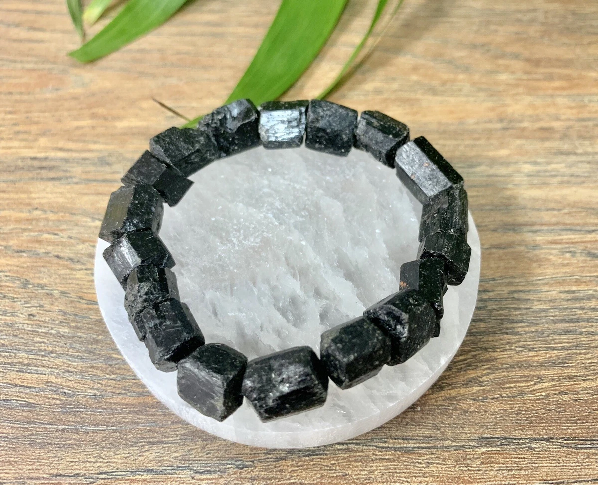 Selenite and black tourmaline bracelet deals