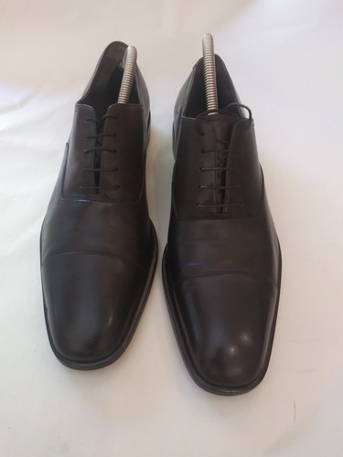 SALVATORE FERRAGAMO ITALIEN. 10,5 D Cap Toe elegante Schnürschuhe dunkelbraun - Bild 12 von 14