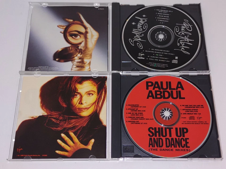 Paula Abdul 2 CD Lot Spellbound Shut Up and Dance The Dance Mixes 1990's 90s Pop Foto 4 de 4