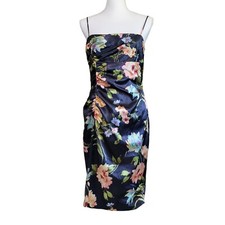 David Meister Floral Ruched Knee Length Cocktail Dress 10