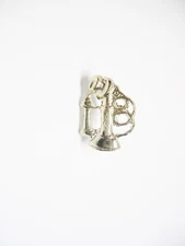 Tie Pin with Chain vintage Candlestick Telephone Tie Tack