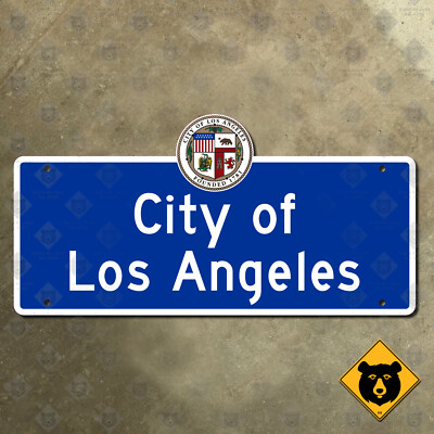 City of Los Angeles California boundary road street sign welcome limit 36x18