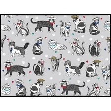 PET LOVER CAT Microfiber Countertop Dish Drying Mat, Machine Washable by Kay Dee