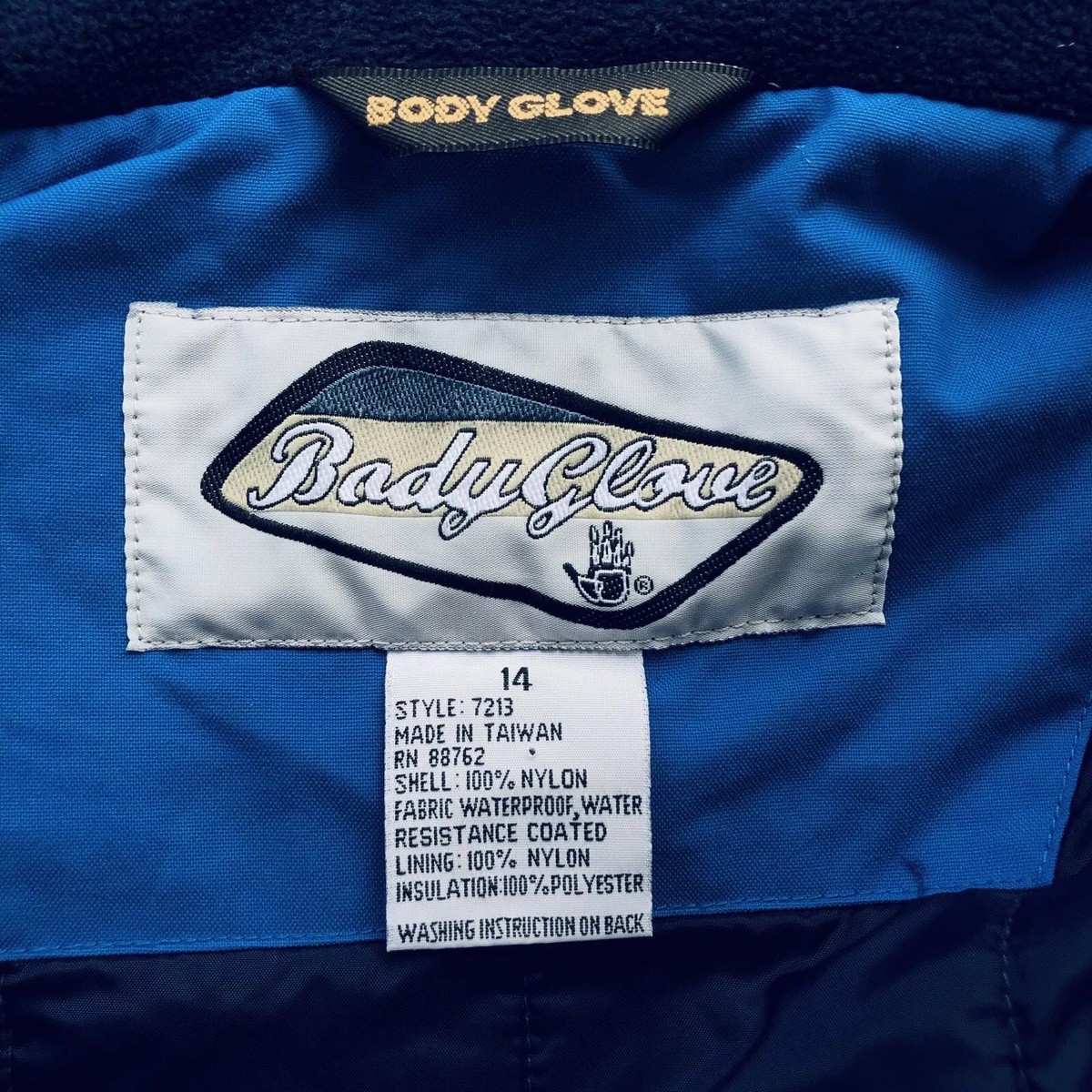 Yuu Vintage Body Glove Juniors Sz 14 Women's S/M Blue Ski Jacket EUC