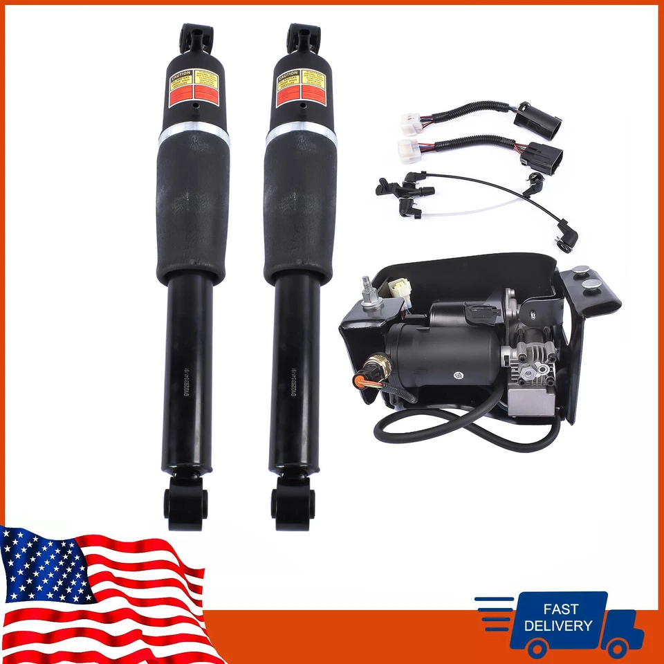 Par de amortiguadores y compresores de suspensión neumática traseros Escalade Suburban Tahoe Yukon Foto 2 de 4