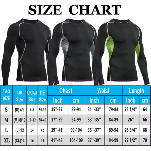 2er Pack Herren Kompressionsunterwäsche Unterunterwäsche Oberteil Tight Langarm T-Shirts - Bild 2 von 32