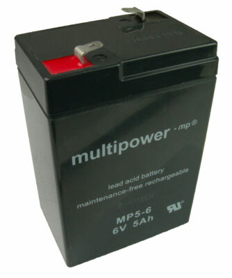 Multipower MP4.5-6 6V 5 Ah Bleiakku Blei Gel Akku passend zu Powery UP4.5-6