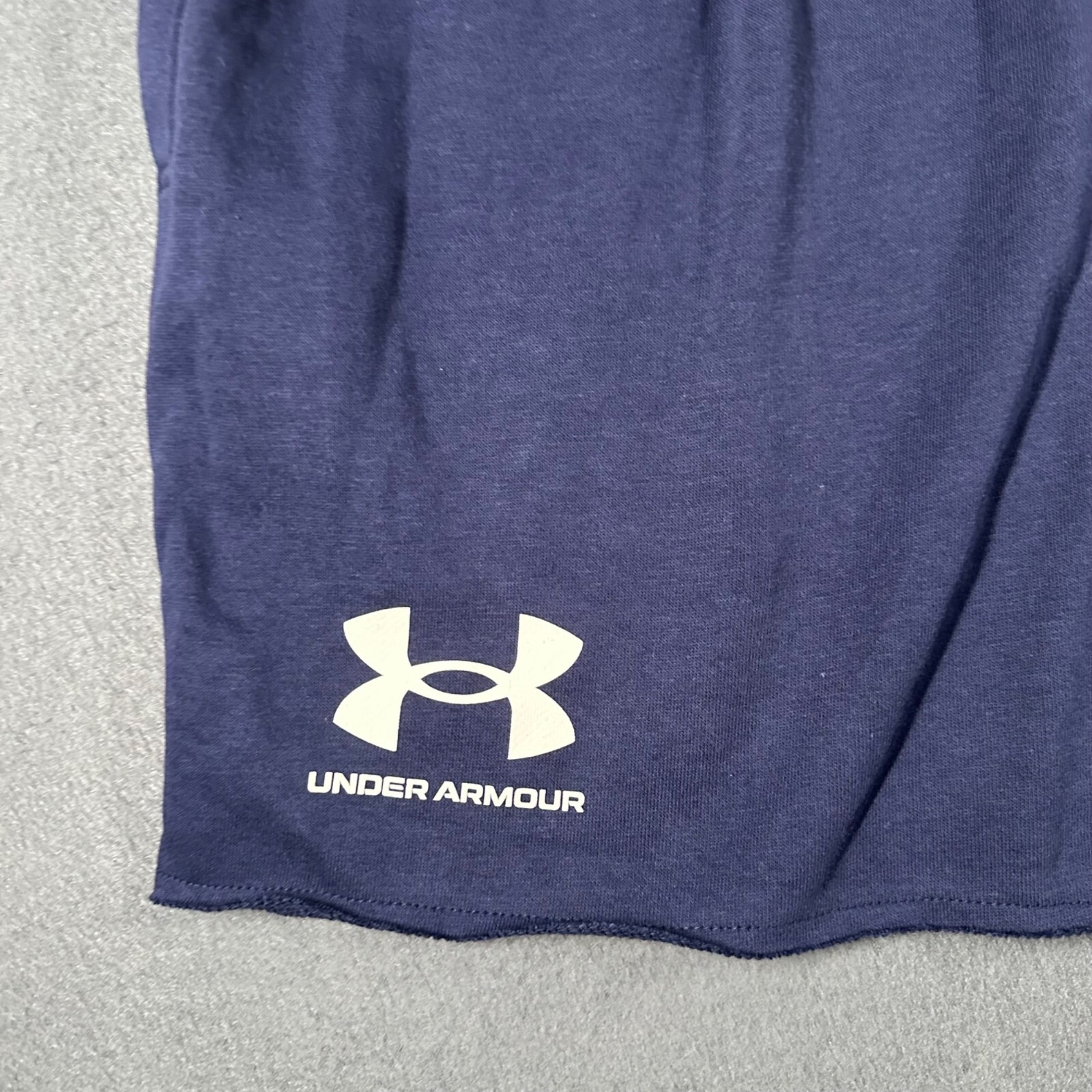 Under Armour Mens XL Navy UA Rival Terry 6 Inch Shorts Pockets Drawstring NWT thumbnail 2