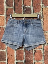 Girls Levi's Girlfriend Shorty Shorts Cuffed Jean Shorts Size 8 Adjustable Waist