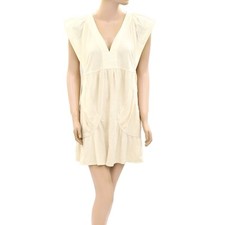 Daily Practice by Anthropologie Short-Sleeve Mini Dress Cotton Ivory M 273766