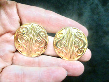 Vintage 1990's Gold Tone Modernist Shoe Clips Patent Date