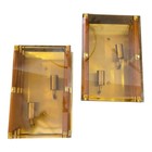 1970s Set Of Two mid-Century Modern Rectangular Italian Wall Sconces