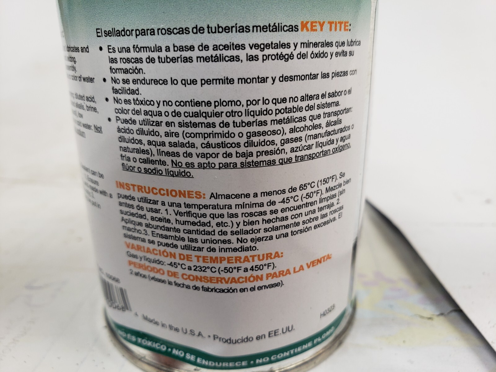 WeldOn® Key Tite 505 10068 Pipe Joint Compound 1/2pt HRI Day India