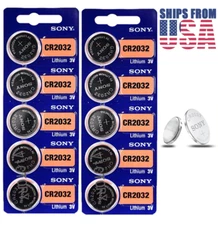 10-Pack Sony CR2032 DL2032 ECR2032 CMOS Cell Lithium 3V Watch Battery, EXP 2032+