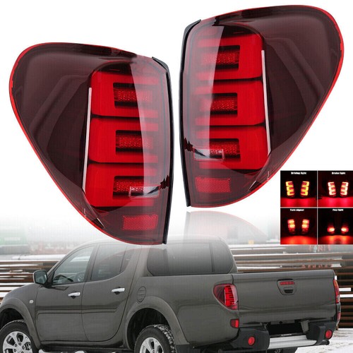 Pair For Mitsubishi L200 Triton 2005-2014 Red Lens LED TailLight Brake Lamp - Picture 2 of 12