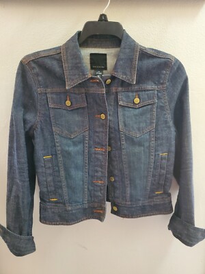 The Limited Womens Denim Jean Jacket Size M Button Down 4 Pockets Spandex