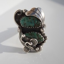 STERLING SILVER TURQUISE STONE RING Jewelry Israeli Design 925 unisex gift