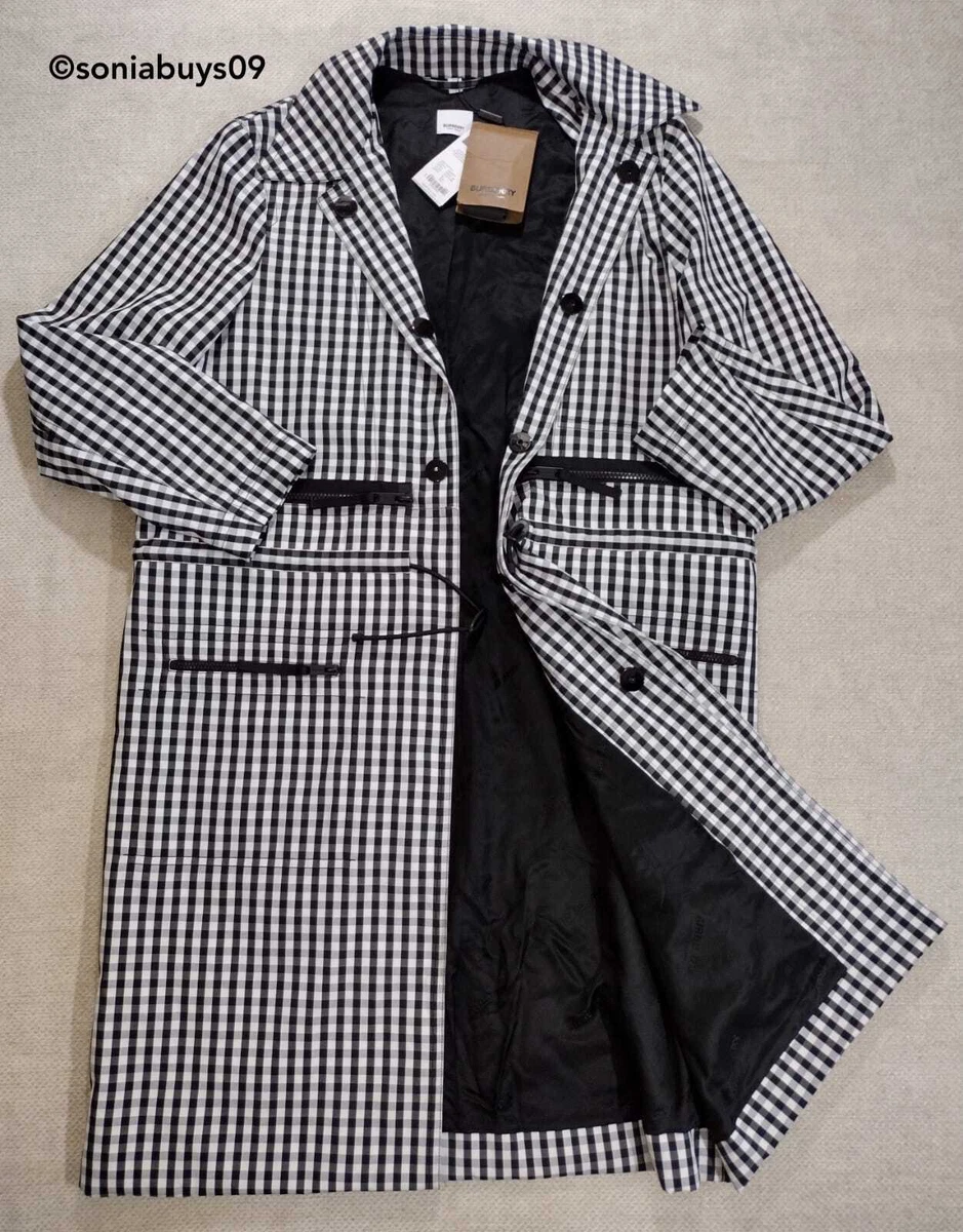 Burberry black sale and white coat