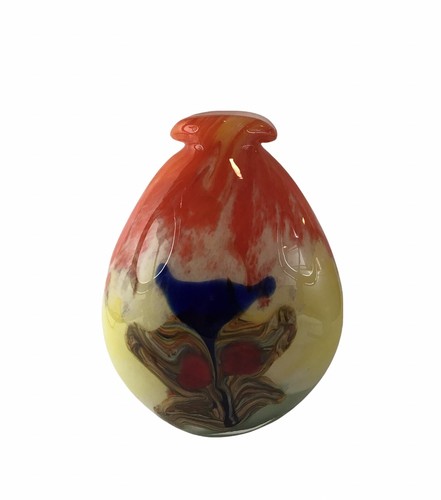 Vintage Blown Glass Cased Art Glass Vase