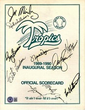 1989-90 West Palm Beach Tropics Multi-Signed Program DAVE KINGMAN,  BAS #AB05288
