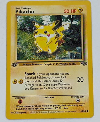 1999 Pokemon PIKACHU 1st Edition Red Cheeks Jungle 60/64 | eBay