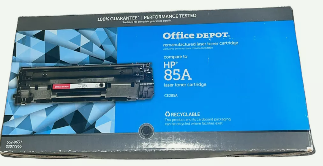 HP 85A Black Laser Toner Cartridge CE285A for Office Depot-image