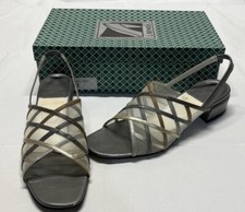 Women  s Slingback Silver And Gold Sandals Heels Vintage J. Renee