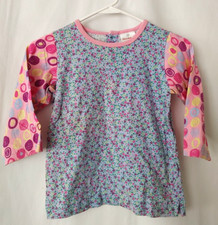 Hanna Andersson Girls Top 3/4 Slv Mixed Fabrics Multicolor Sz 140 / 10 US 15617