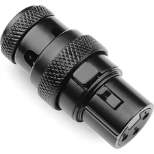 Squareplug SPXA-FBK, Low Profile Angled Heavy Duty Female 3 Pin XLR Plug, Black