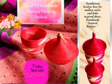 Handwoven Natural Baskets​ for Modern​ Rustic & Boho​ Decor.