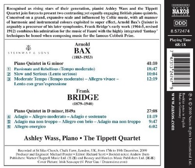 Bax/ Bridge: Piano Quintets - Wass:Tippett Quartet CD SUVG The Cheap Fast Free