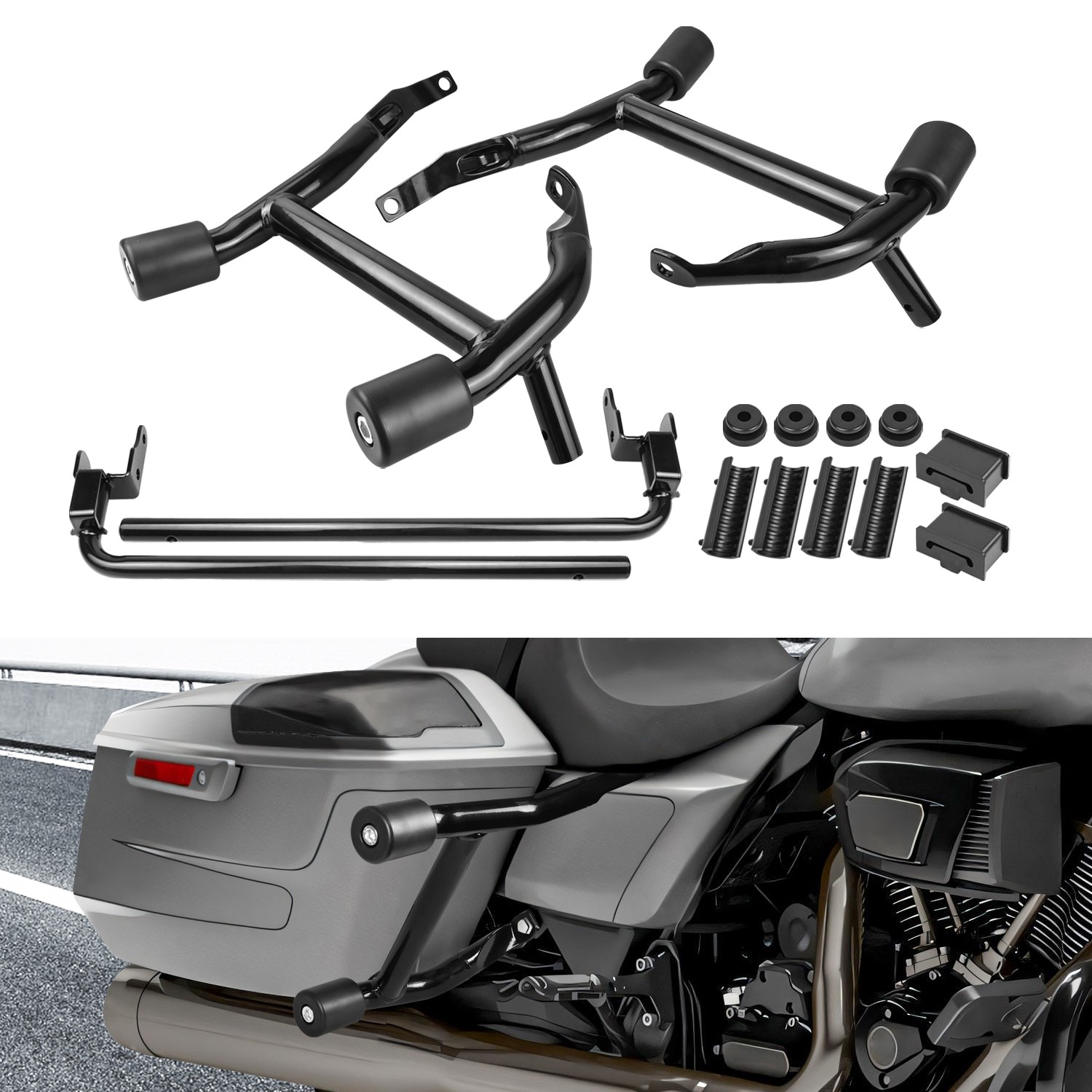 for Harley Road King Electra Glide 2023-2025 Tip-Over Saddlebag Protection Bar