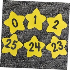 Carpet Mark-Its, Set of 26 , Each 5  by 5    Numbers 0-25   Star-Shaped Yellow