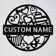 Personalized Heart Metal Sign Romantic Wall Decor Birthday Valentines Day Gifts