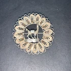 STERLING SILVER 925 lot Brooch N28 Llama Peru Filigree Wreath Vintage Unique Mom