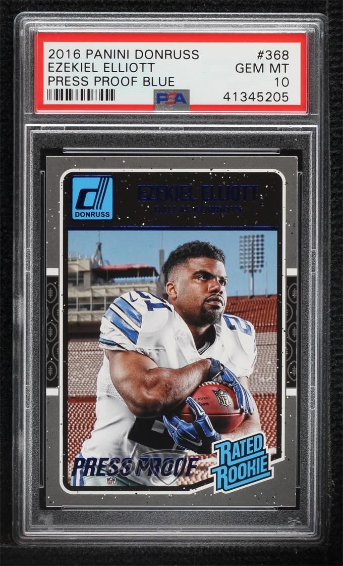 2016 Donruss Rated Rookies Press Proof Blue Ezekiel Elliott PSA 10 Rookie RC 7fj